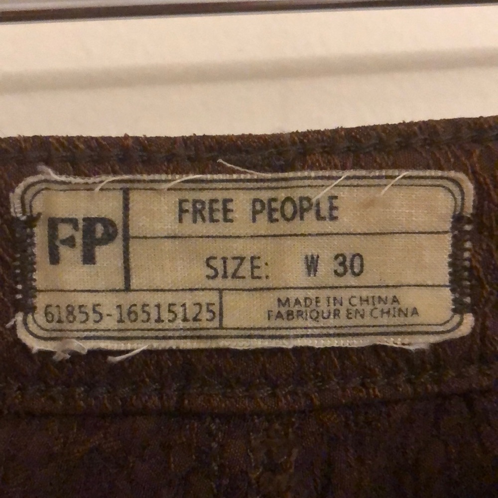 Free People Brown Threaded High-Rise Skinny Ankle Jeans - Picture 8 of 9